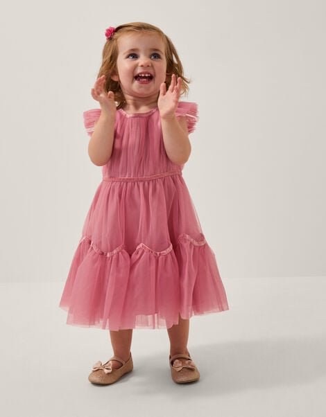 Baby Charlize Tulle Party Dress, Pink (DUSKY PINK), large
