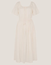 Lane Pintuck Lace Midi Dress, Ivory (IVORY), large