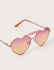Ombré Heart Aviator Sunglasses, , large