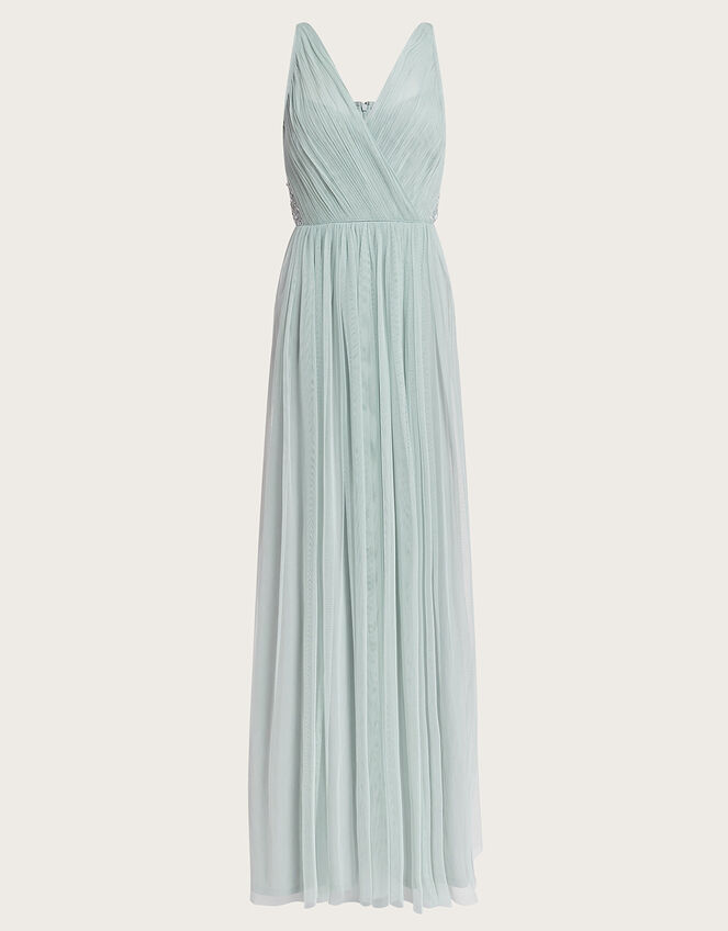 Anne Mesh Maxi Dress in Recycled Polyester, Green (GREEN), large