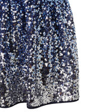 Ombre Sequin Drop Waist Dress, Blue (BLUE), large