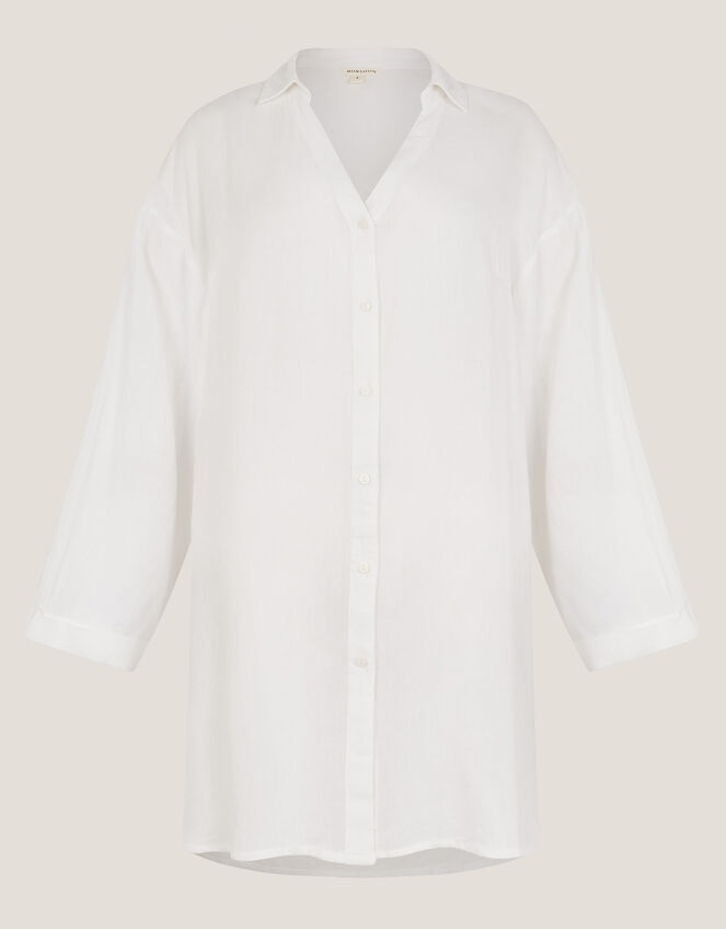 Esme Beach Shirt Dress, White (WHITE), large