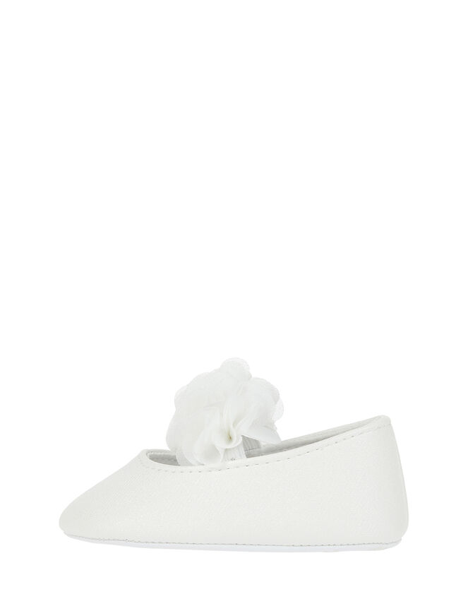 Baby Macaroon Corsage Booties, Ivory (IVORY), large