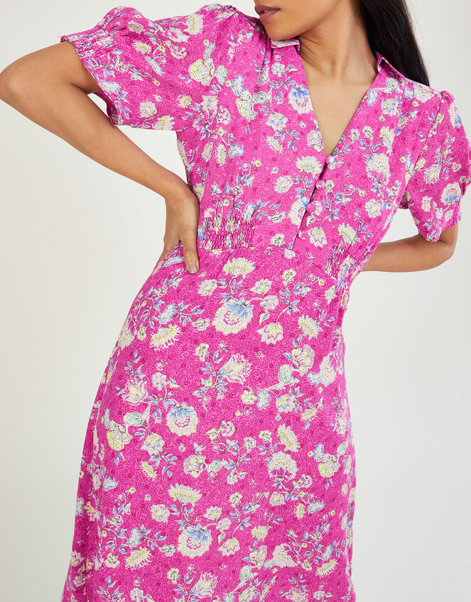 Sawyer Print Short Shirt Dress, Pink (PINK), large