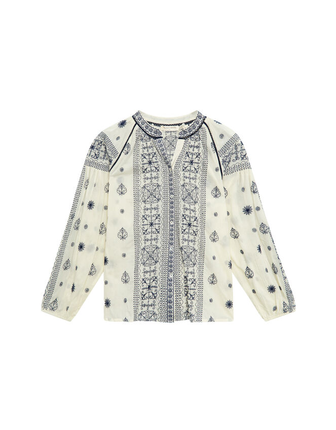 Maison Hotel Stephanie Embroidered Blouse, White (OFF WHITE), large