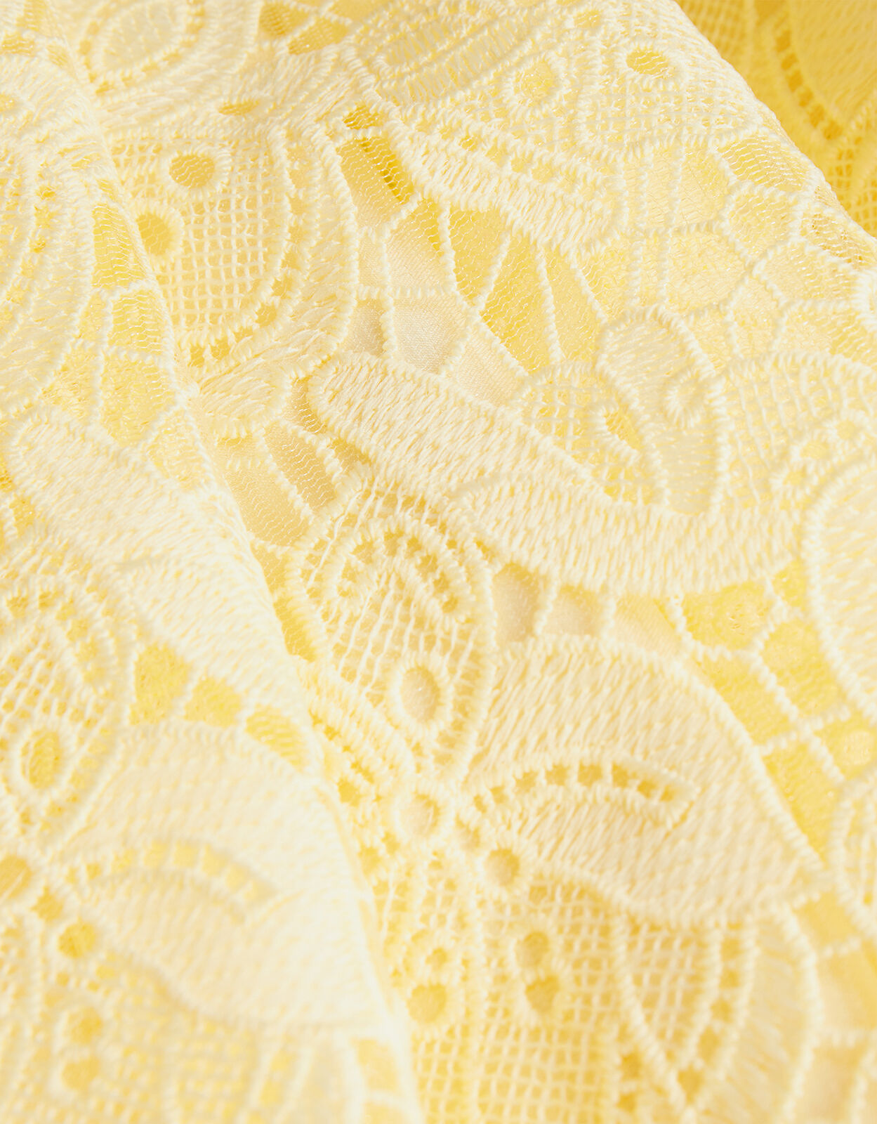 Lace One Shoulder Dress Yellow