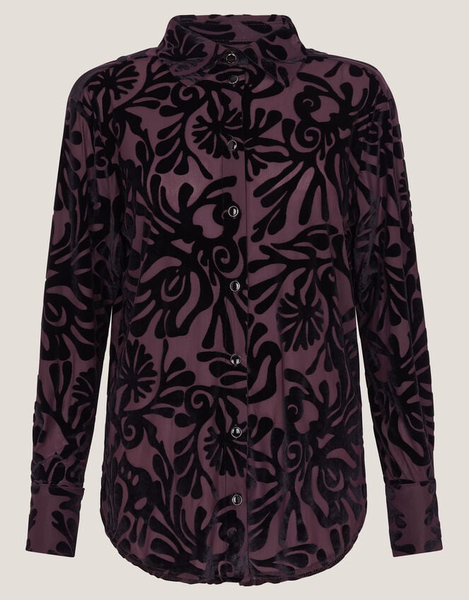 Debe Devoré Shirt, Purple (PURPLE), large