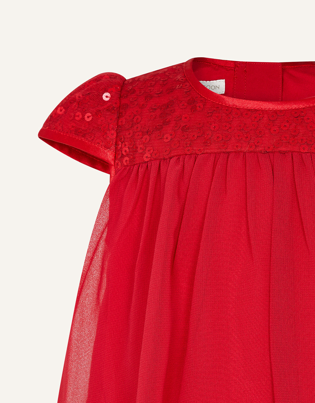 Baby Sequin Sleeve Dress Red
