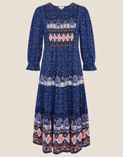 Heritage Print Maxi Dress, Blue (NAVY), large