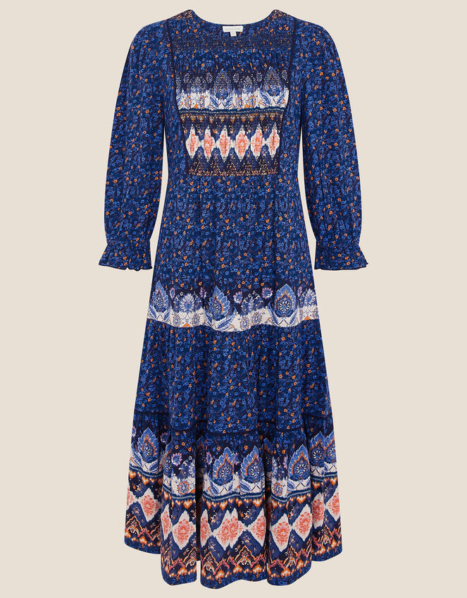 Heritage Print Maxi Dress, Blue (NAVY), large