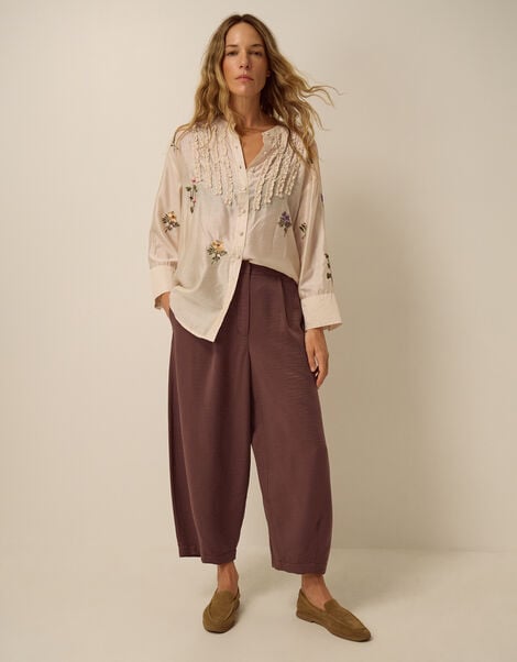 Raina Barrel Trousers, Brown (TOFFEE), large