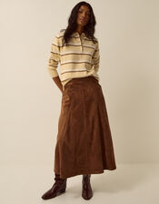 Josie Faux Suede Midi Skirt, Brown (BROWN), large