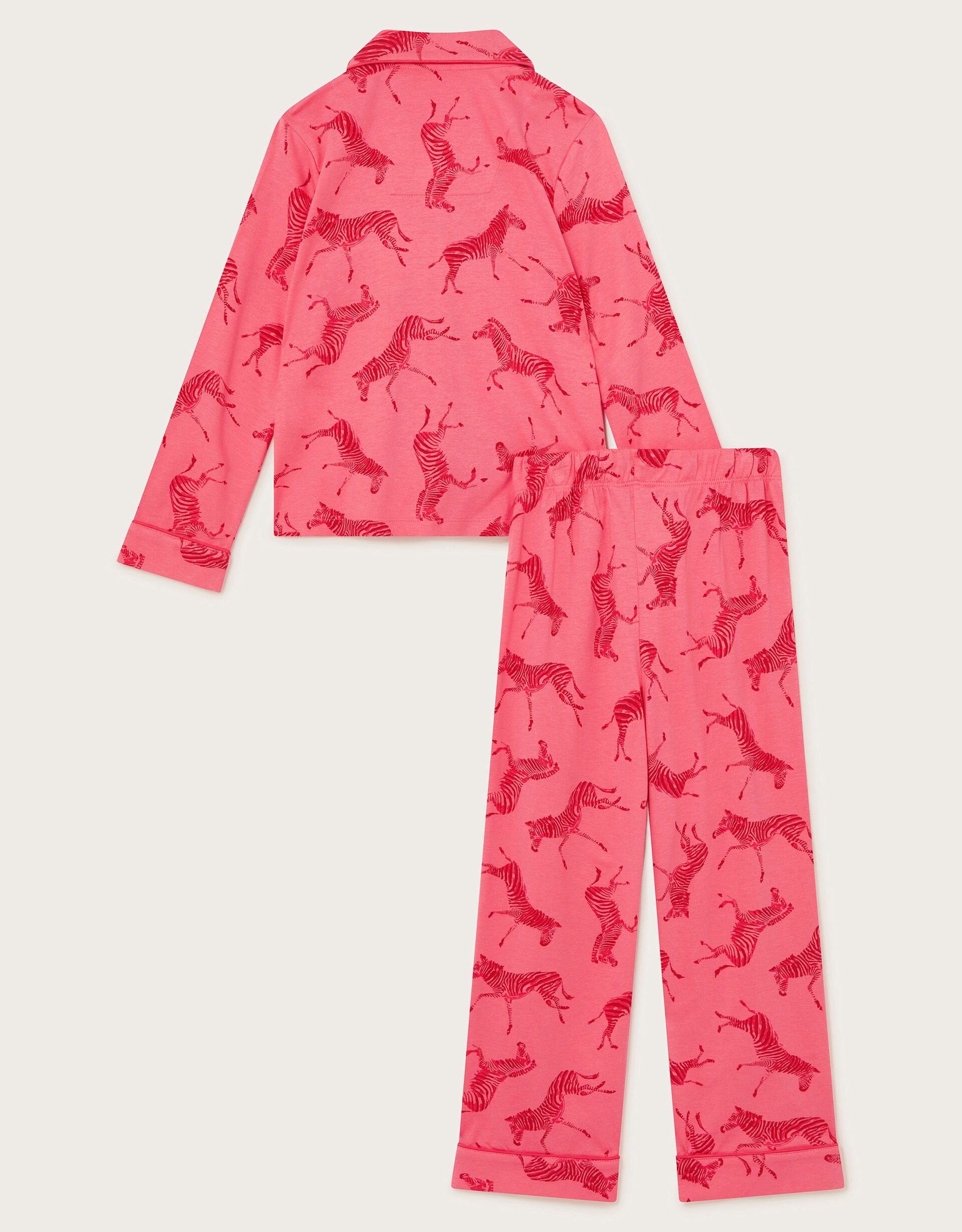 Zebra Print Long Pyjamas Set Pink