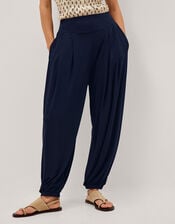 Holly Jersey Balloon Pants, Blue (NAVY), large