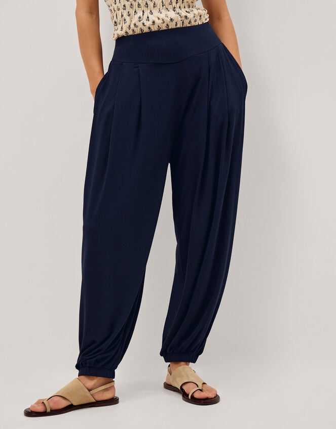 Holly Jersey Balloon Pants, Blue (NAVY), large