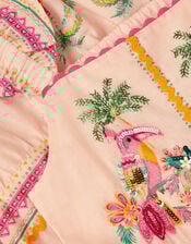 Tina Tropical Toucan Embellished Dress, Pink (PINK), large