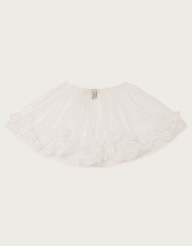 Tulle Roses Cape, Ivory (IVORY), large