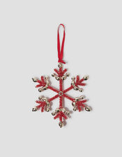 Embellished Snowflake Christmas Tree Decoration, Red (RED), large