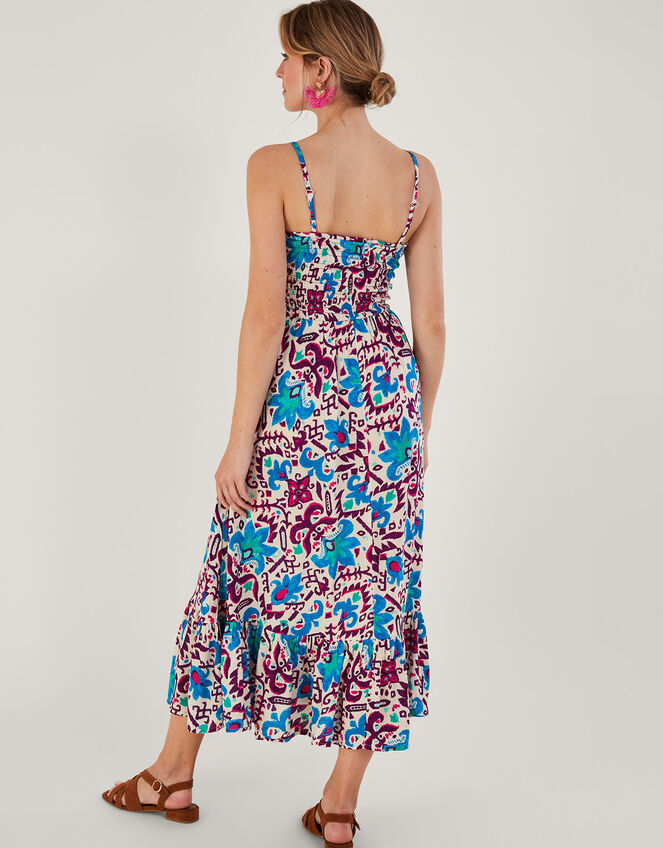 Fire Flower Ikat Cami Dress, Blue (BLUE), large