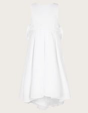 Sabrina Oversized Bow Communion Dress, White (WHITE), large