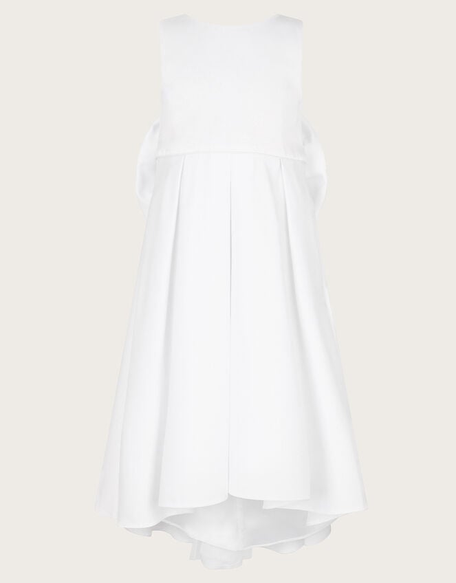 Sabrina Oversized Bow Communion Dress, White (WHITE), large