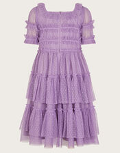 Ruffle Tiered Tulle Dress, Purple (PURPLE), large
