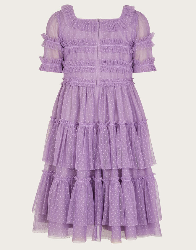 Ruffle Tiered Tulle Dress, Purple (PURPLE), large