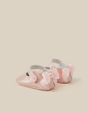 Baby Bow Metallic Booties & Headband Set, Pink (PINK), large