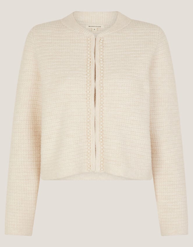 Paula Pearl Embellished Cardigan, Ivory (IVORY), large