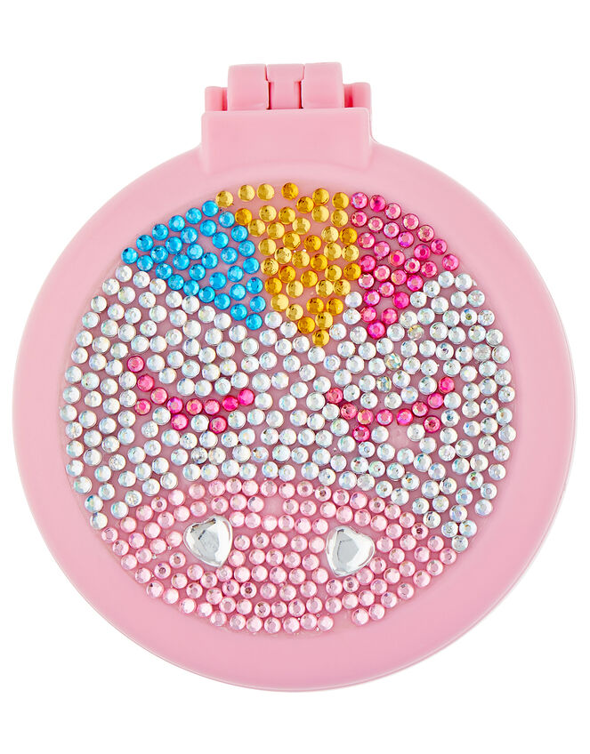 Lunaria Unicorn Diamante Compact Hairbrush, , large