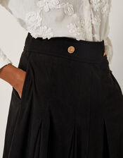 Shan Stretch Corduroy Midi Skirt, Black (BLACK), large