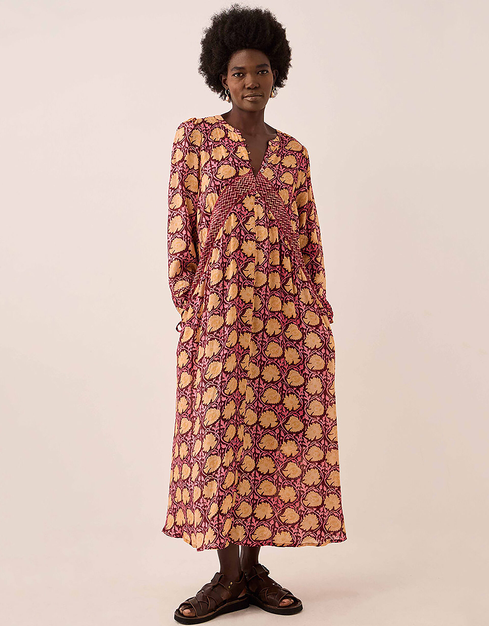 East Zinnia Floral Print Lightweight Dress Red