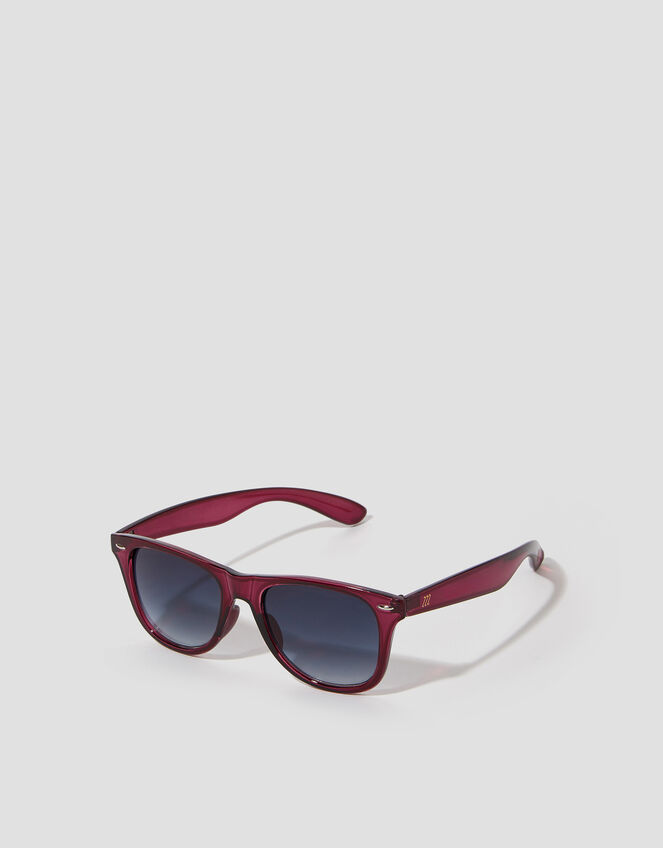 Flat Top Square Sunglasses, Red (BURGUNDY), large