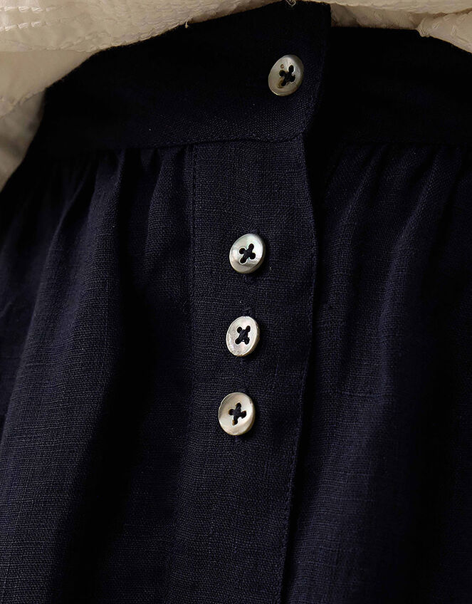 East Liza Midi Linen Skirt, Blue (NAVY), large