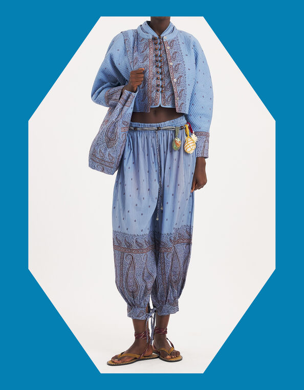 Antik Batik Johri Paisley Sarouel Trousers, Blue (BLUE), large