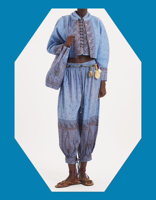 Antik Batik Johri Paisley Sarouel Trousers, Blue (BLUE), large