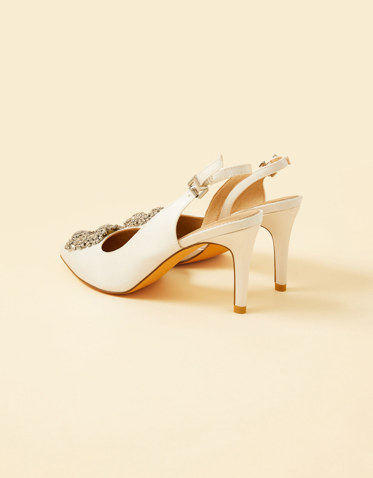 Diamante Trim Pointed Toe Slingback 