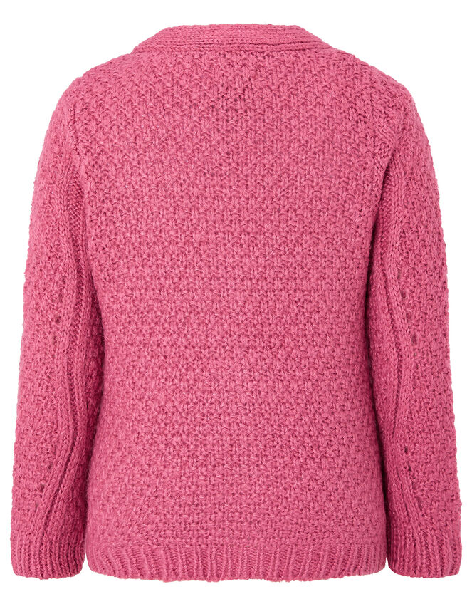 Chunky Knit Cardigan, Pink (PINK), large