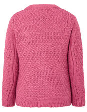 Chunky Knit Cardigan, Pink (PINK), large
