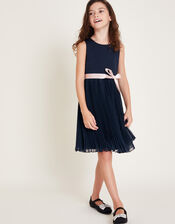 Sally Scuba Pleated Dress, Blue (NAVY), large