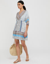 Dahlia Printed Kaftan in LENZING™ ECOVERO™ , Ivory (IVORY), large
