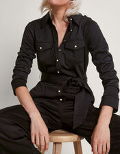 Penny Ponte Jumpsuit, Black (BLACK), large