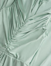Skye Ruched Knot Jersey Prom Dress, Green (SAGE), large
