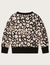 Floral Jersey Jumper, Black (BLACK), large