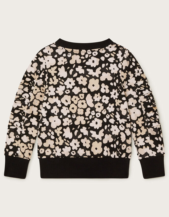 Floral Jersey Jumper, Black (BLACK), large