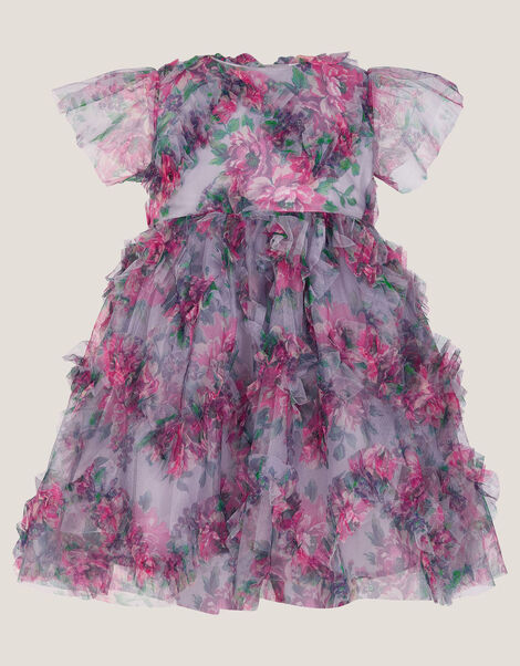 Baby Roma Peony Ruffle Party Dress, Purple (LILAC), large