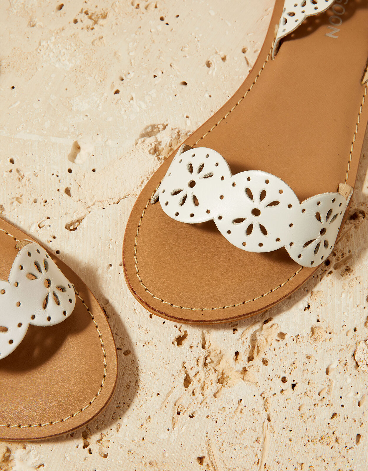 Laser cut flat sandals online