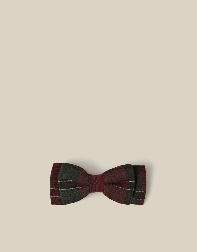 Tartan Bow Hair Clip, , large