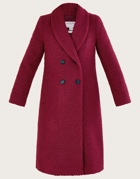 Bobbie Boucle Coat, Red (BERRY), large
