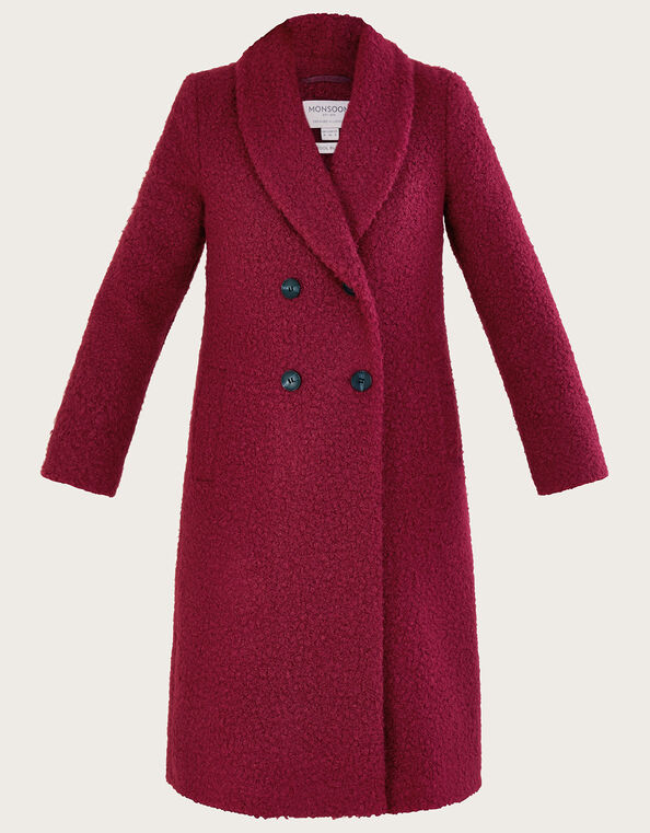 Bobbie Boucle Coat, Red (BERRY), large